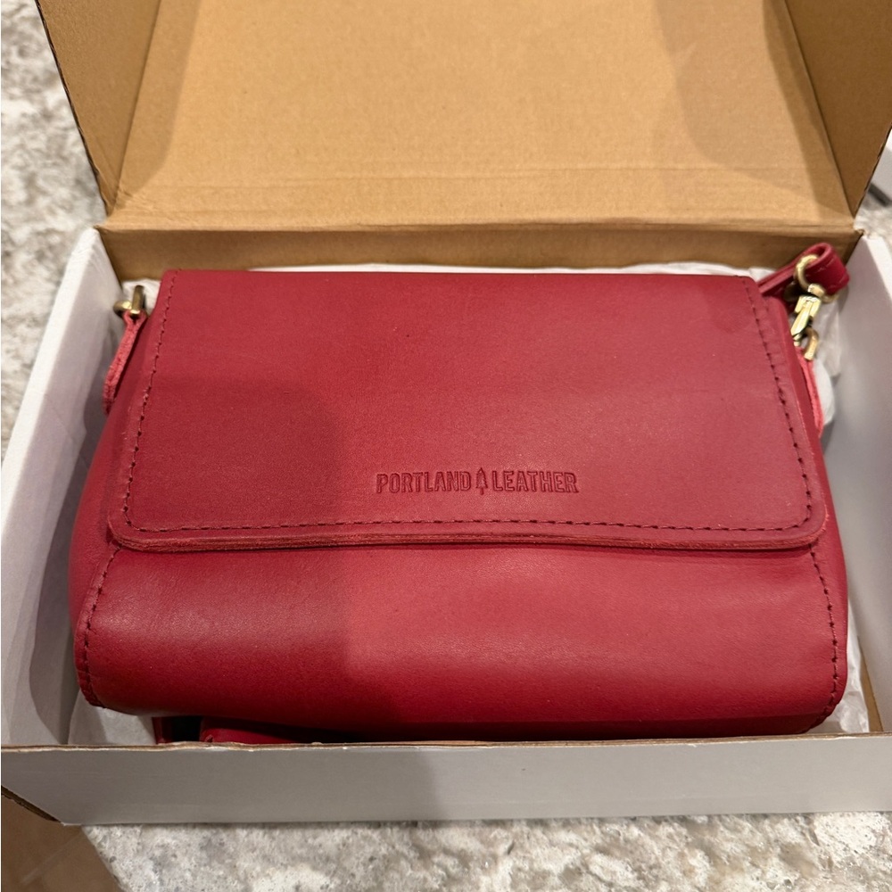 Portland Leather Cherry Crossbody Bag - Picture 2 of 6